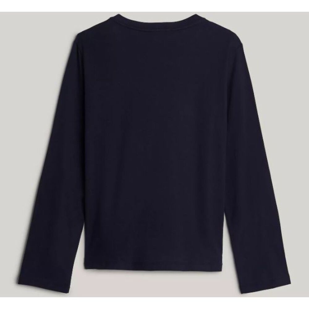 Tommy Hilfiger Women's Long sleeve T-shirt w/ small flag logo in front (Large)